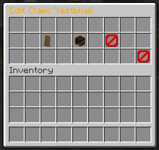 Claim-System Benutzeroberfläche