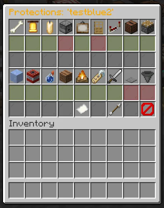 Schutzoptionen Benutzeroberfläche