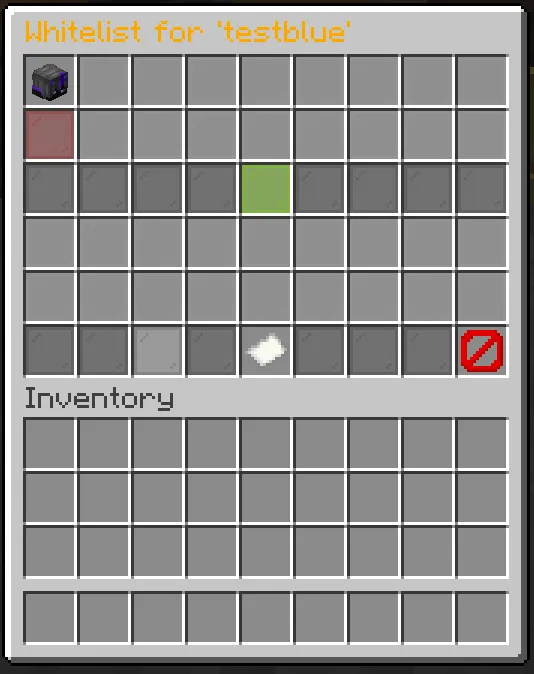 Whitelist Benutzeroberfläche